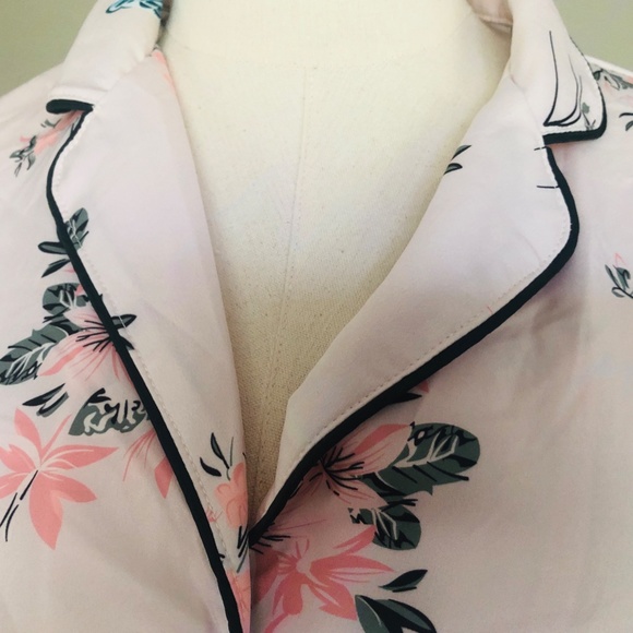 Pjs Top and Shorts Medium Pink Floral - Picture 4 of 6